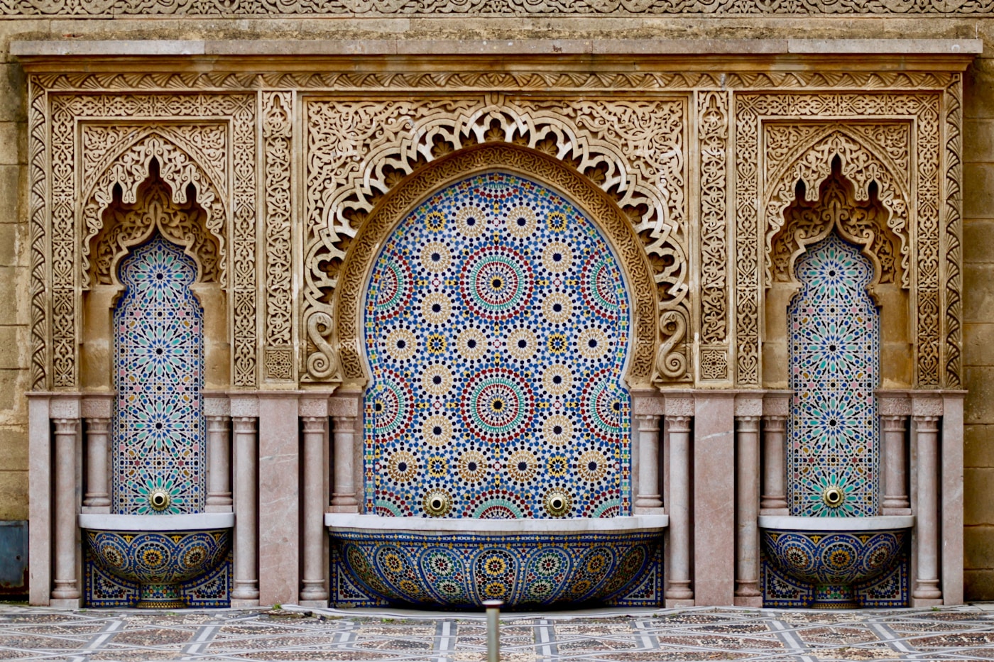 Warm ochre passageway in Marrakech
